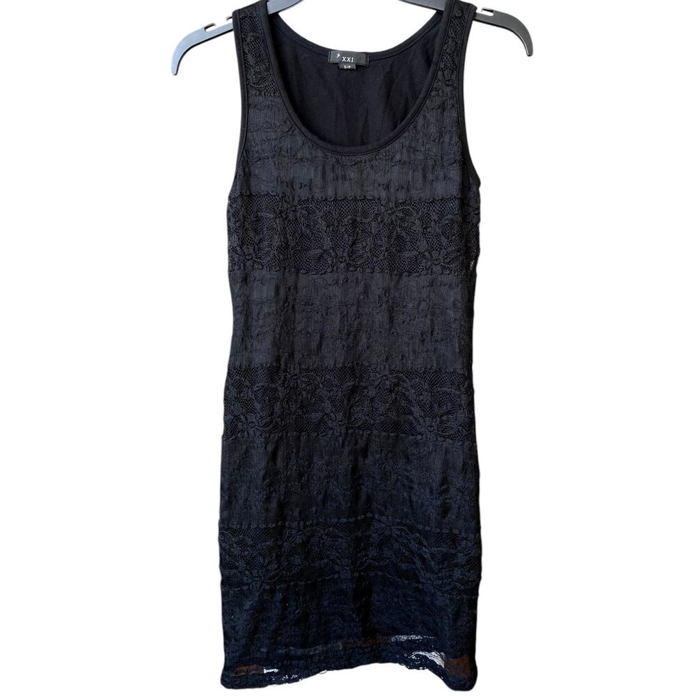 Forever 21 Black Lace Mini Dress Small - Picture 3 of 5